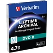 Kép 2/2 - VERBATIM M-DISC archiváló DVD R lemez, 4,7 GB, 4x, vékony tok, 3db
