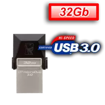 KINGSTON Pendrive 32GB, DT MicroDuo USB 3.0 micro USB OTG (70/15)