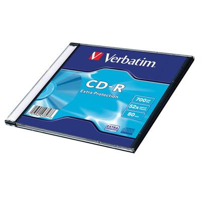 CD-R lemez, 700MB, 52x, vékony tok, VERBATIM "DataLife"
