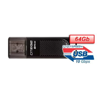 KINGSTON PENDRIVE 64GB, DT2 ELITE USB 3.0 (180/50Mb/s)
